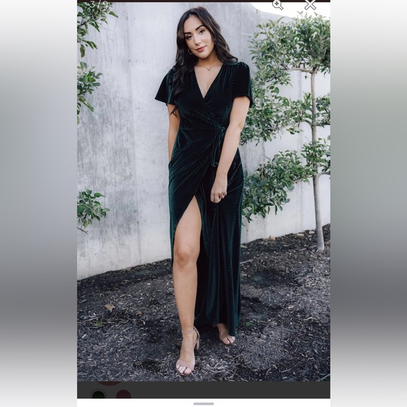 Baltic Born Size Small Green Maxi dress, Athena Pleated Maxi Dress - Picture 3 of 8